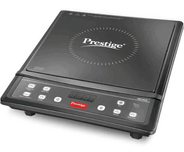 Prestige Iris Eco 1200 Watts Induction Cooktop | 4KV Surge Protection | 7 Preset Indian Menu Options & Timer | Soft Touch Button |Easy to Clean | Portable | Black | 1Y Warranty | BIS