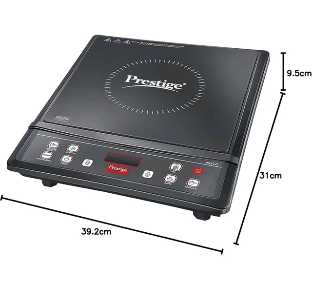 Prestige Iris Eco 1200 Watts Induction Cooktop | 4KV Surge Protection | 7 Preset Indian Menu Options & Timer | Soft Touch Button |Easy to Clean | Portable | Black | 1Y Warranty | BIS