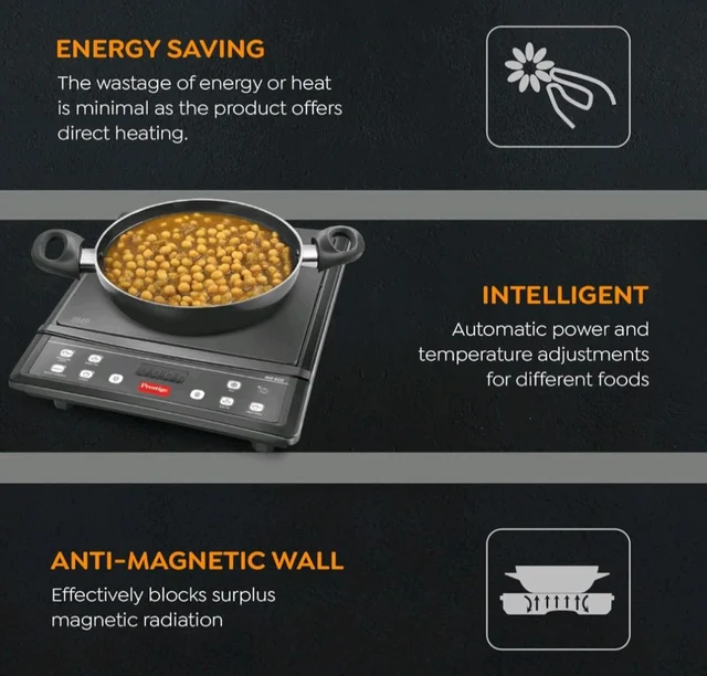 Prestige Iris Eco 1200 Watts Induction Cooktop | 4KV Surge Protection | 7 Preset Indian Menu Options & Timer | Soft Touch Button |Easy to Clean | Portable | Black | 1Y Warranty | BIS