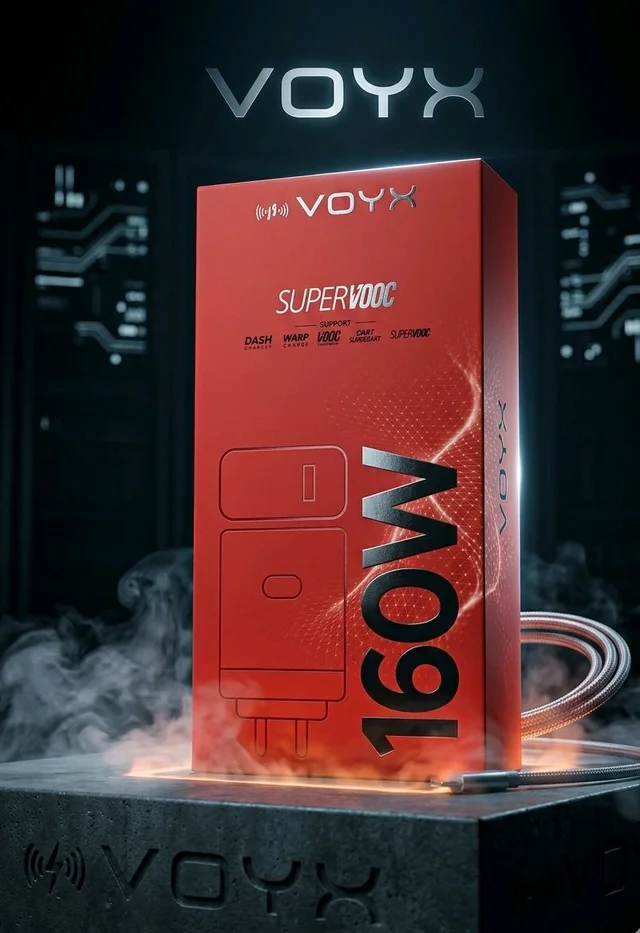 VOYX 160W SuperVOOC Ultra-Fast Power Adapter – Universal High-Speed Charging Hub