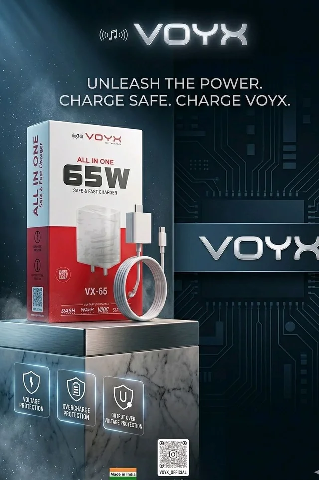 ALL IN ONE 65W SAFE & FAST CHARGER' (VX-65) supported protocols (DASH, WARP, VOOC, SUPERVOOC) Accessories Roy 