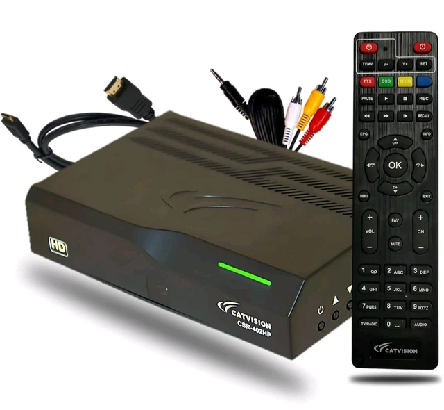 Catvision DD FreeDish HD Set Top Box | Watch 115+ TV Channels Lifetime Free | Free to Air Set Top Box | HDMI Cable + Deluxe Remote