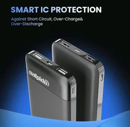 Salpido 10000mAh 12W Power Bank with Dual Output, Portable Slim Design, Lithium-Ion Polymer Battery, Smart Chip Safety and LED Indicator, for iPhone, Samsung &All Smartphones