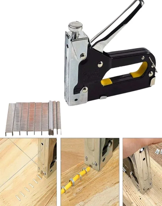 3 in 1 All Metal Body Staples Gun Heavy Duty Tacker Gun and Stapler with Adjustable Multipurpose Wood/Furniture/Seat Covers/Tent Decorations