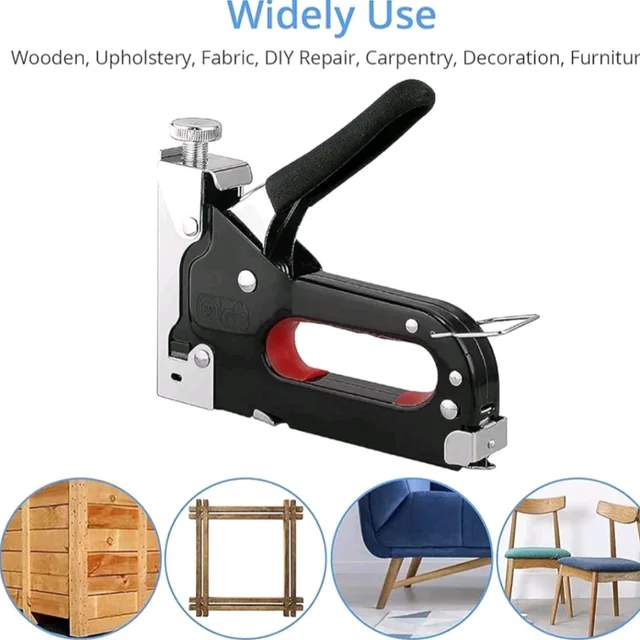 3 in 1 All Metal Body Staples Gun Heavy Duty Tacker Gun and Stapler with Adjustable Multipurpose Wood/Furniture/Seat Covers/Tent Decorations