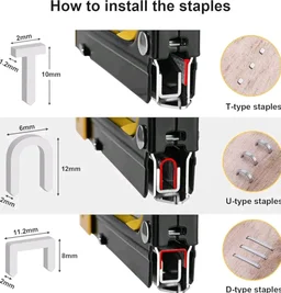 3 in 1 All Metal Body Staples Gun Heavy Duty Tacker Gun and Stapler with Adjustable Multipurpose Wood/Furniture/Seat Covers/Tent Decorations