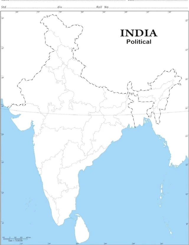 Outline map 10 Piece| Multipurpose map For School/College Assignments/Projects/Practical