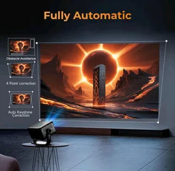 WZATCO Yuva Vibe, Certified OS Smart Home Projector, Native 1080P Fully Automatic, HDMI ARC, WiFi 6 & BT, Screen Mirroring, Portable Room Cinema