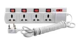 Extension Bord Combo of 8+1 and 4+4 Universal pluge with Safety Fuse and LED Light ABS Shock Proof Body