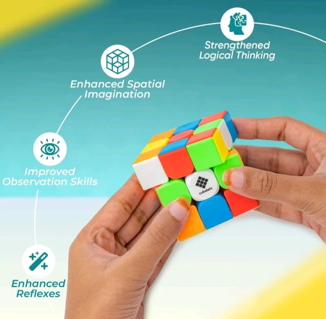 3x3 Speed Cube | Best Starter Speedcube for Beginners | Perfect Brain Teaser for Kids Ages 4 to14 Years Old & Above Boys Girls Children | Smooth Turning Puzzle Toy for Adults