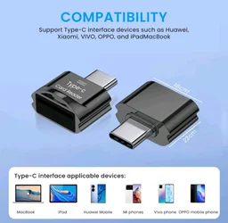 Verilux Type C Card Reader Micro SD Adapter Compatible with OTG Phones
Fast File Transfer for Phones, Quick Access to Micro SD Media, Compact Metal Build, Handy for Travel Use