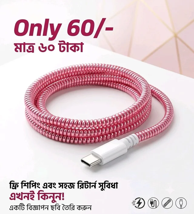 Metallic Finish Cable Spiral Protector/Wire Repair/Pet Cord Protector/Headphone Saver, Cable Wrap/Cover for Mac Charging Cable, USB Tube, Earphone