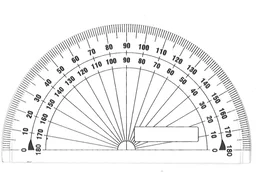 Classic 180° Transparent D-Shape Protractor and Ruler for Students, School Use