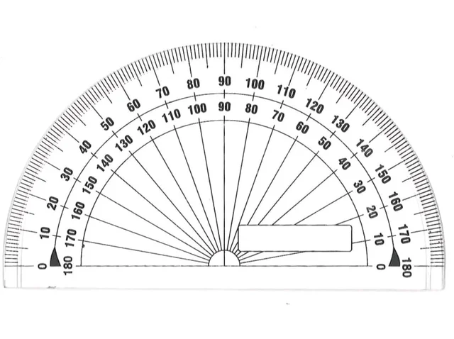 Classic 180° Transparent D-Shape Protractor and Ruler for Students, School Use