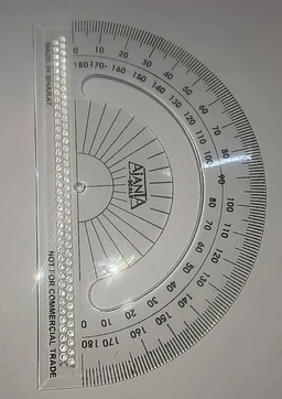 Classic 180° Transparent D-Shape Protractor and Ruler for Students, School Use