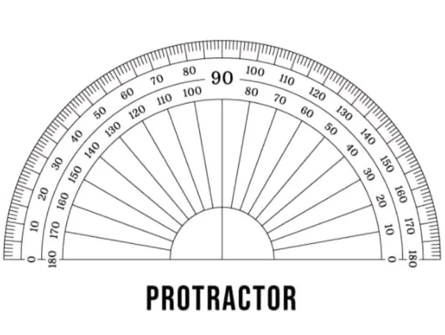 Classic 180° Transparent D-Shape Protractor and Ruler for Students, School Use