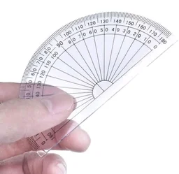 Classic 180° Transparent D-Shape Protractor and Ruler for Students, School Use