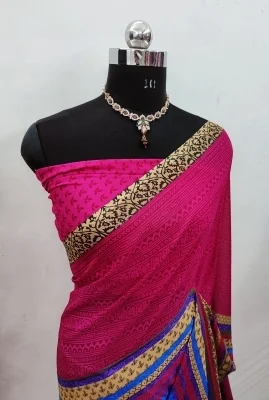 Abc1340 Printed Daily Wear Georgette SareeColor: Green, Pink, YellowStyle Code :SP_MQ_1164_2Pattern :PrintedPack of :1Secondary Color :PinkOccasion :Party & FestiveConstruction Type :MachineFabric Care :Hand Wash