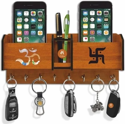 Sph Khatu Crafts Om Swastik Key holder for home / office / kitchen / key holders / key holder for wall / key holder