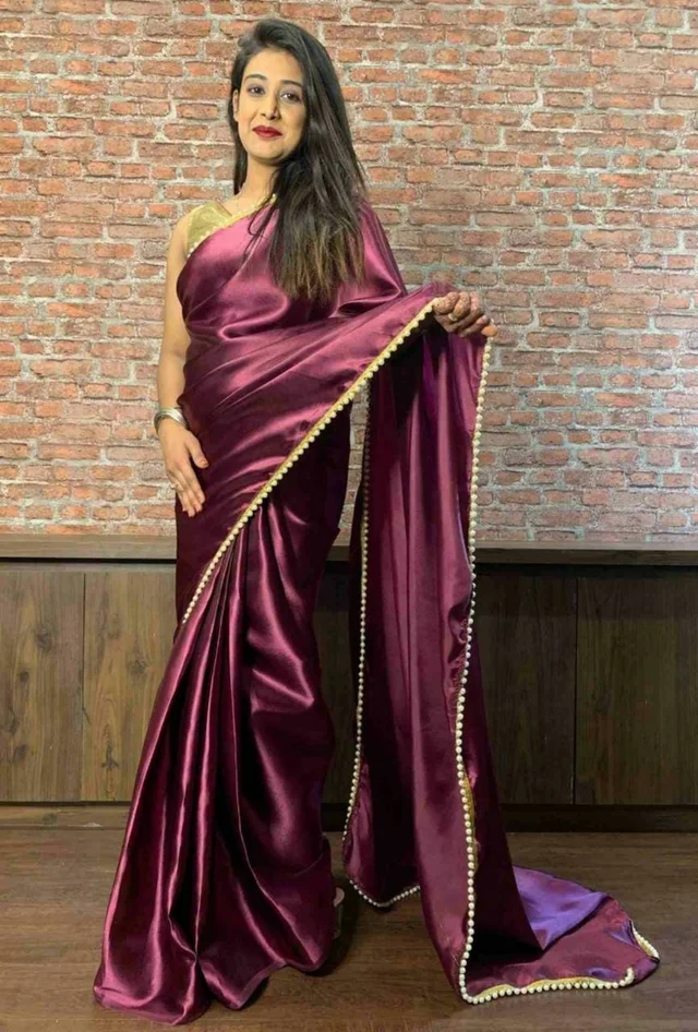 Ready To Wear Ns24 Sattin Stone - Need West Size, Purple, Online Payment