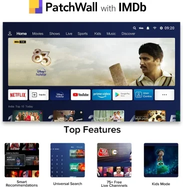 Mi 5A 80 cm (32 inch) HD Ready LED Smart Android TV with Dolby Audio (2022 Model)Display Size: 32, 40, 43Launch Year: 2019, 2022Supported Apps: Netflix|Prime Video|Disney+Hotstar|YoutubeOperating System: Android (Google Assistant & Chromecast in-built)Resolution: HD Ready 1366 x 768 PixelsSound Output: 20 WRefresh Rate: 60 Hz10 Days Replacement Policy, No questions asked. - 32 inch