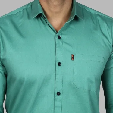 Liza Martin Men Solid Casual Light Green ShirtColor: Blue, Cream, Light Blue, Light Green, Maroon, RedSize: M, L, XL, XXLFabric: Cotton BlendRegular Fit, Full SleeveCollar Type: SlimPattern: SolidSet of 110 Days Return Policy, No questions asked. - XL