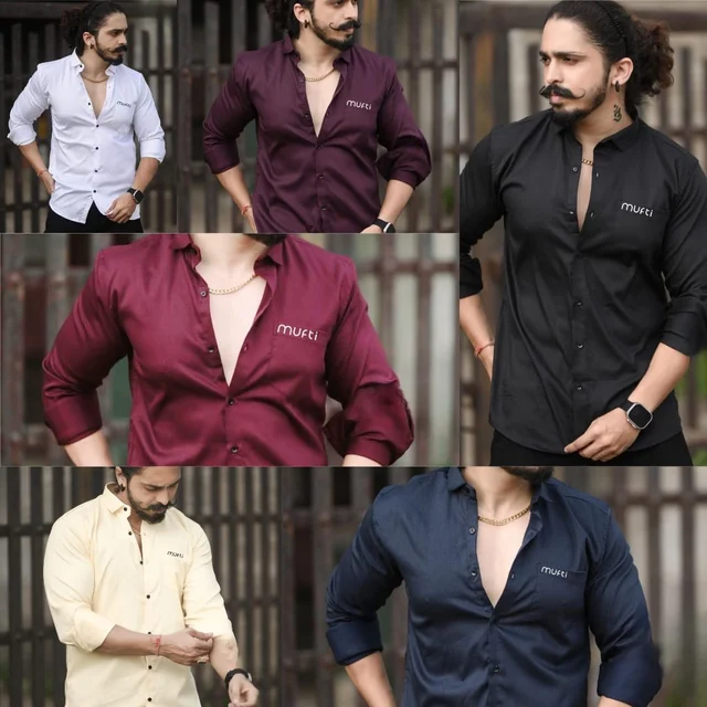 6 Pice Combo Mufti Brand Shirt At Fectry Price - L