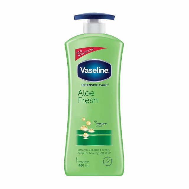 Vaseline Intensive Care Aloe Fresh Hydrating Body Lotion 400 ml, Daily Skin Moisturizer for Dry Skin, Lotion for Non-Greasy, Glowing Skin