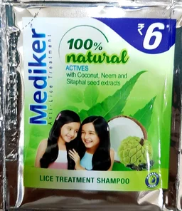 Mediker Natural Anti-Lice Treatment Shampoo, 5ml MRP RS 6/- (18 IN MALA)