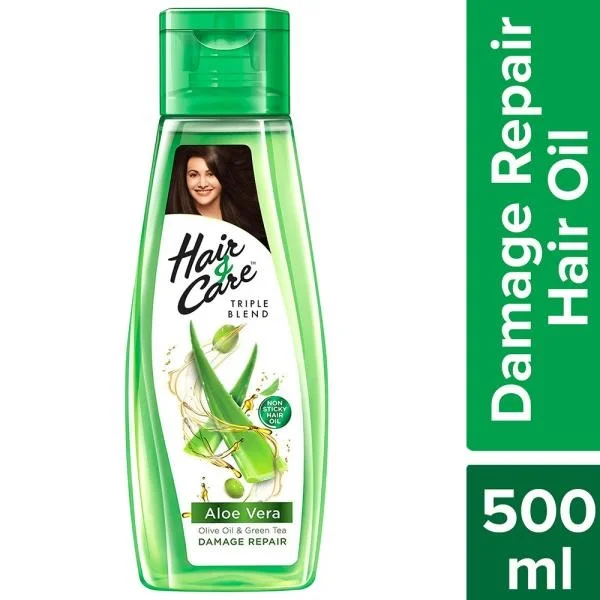 HAIR & CARE with Aloe Vera, Olive Oil & Green Tea Hair Oil, 500Ml.