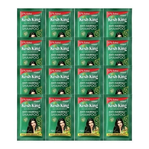 Keshking Scalp And Hair Medicine Anti-Hairfall Shampoo Sachet (5 Strings Of 16 Sachets Each)