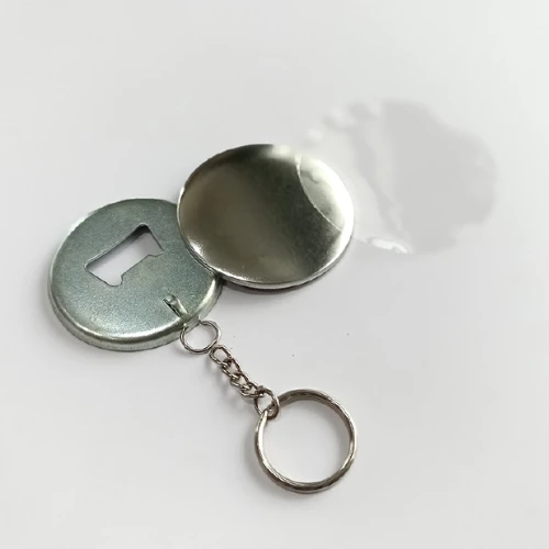 58mm Round Metal Keychain Cum Bottle Opener - 100 Qty