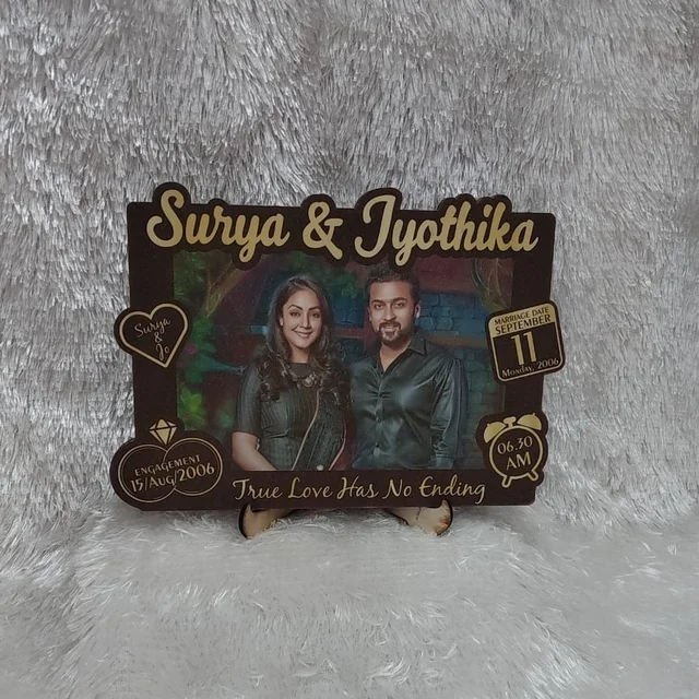 Couple Memory Cutout Frame - Black & Gold - A3 size