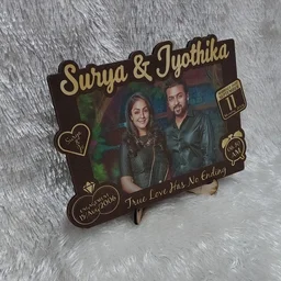 Couple Memory Cutout Frame - Black & Gold - A3 size
