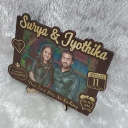 Couple Memory Cutout Frame - Black & Gold - A3 size