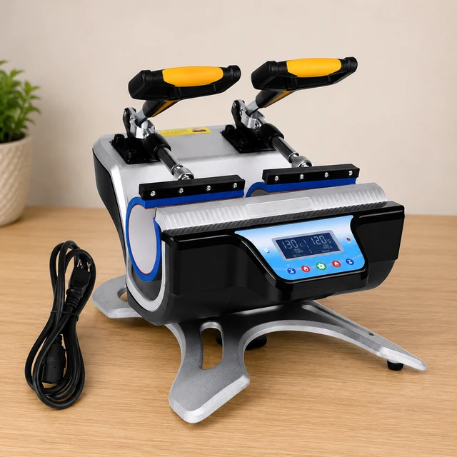 Dual Mug Heat Press Machine for Sublimation Mug Printing Business - Machine with Training