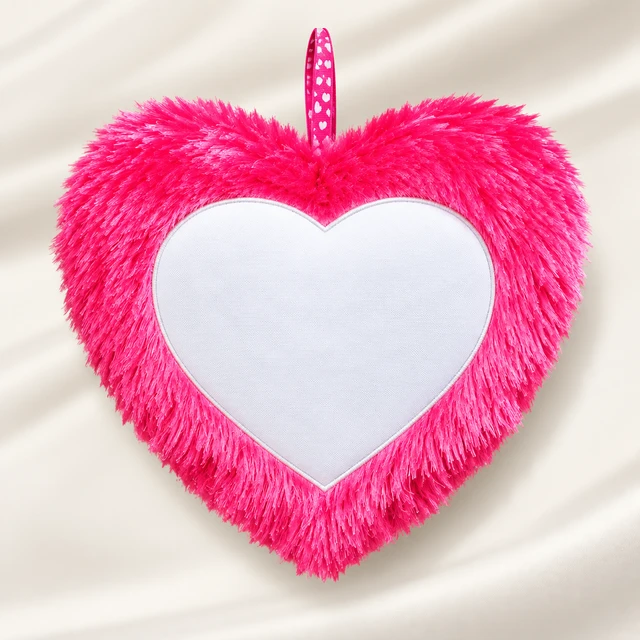 Fur Pillow | Heart Shape | Pink Color
