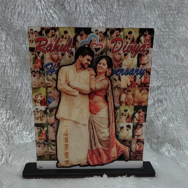 Mosaic Background with Couple Cutout - Customized Cutout Frame