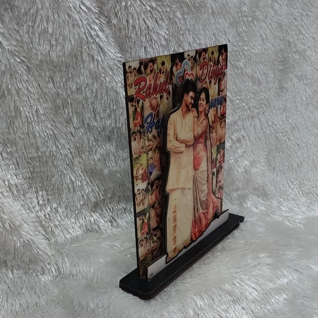 Mosaic Background with Couple Cutout - Customized Cutout Frame