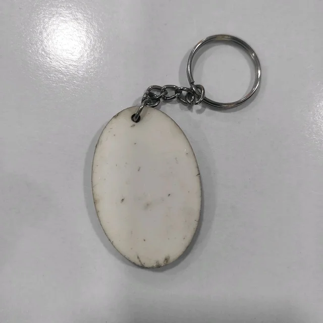 Photo Printed MDF Wood Keychain - Oval Shape with Single Side Print