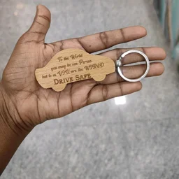 Engraved Wooden Keychains - Car Shape - Blank Material