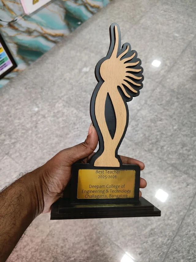 MDF Trophy - Dual Tone MDF Wood with Custom Print - MAZTROPHY012 (4x11" Inch approx size)