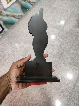 MDF Trophy - Dual Tone MDF Wood with Custom Print - MAZTROPHY012 (4x11" Inch approx size) - Blank Material