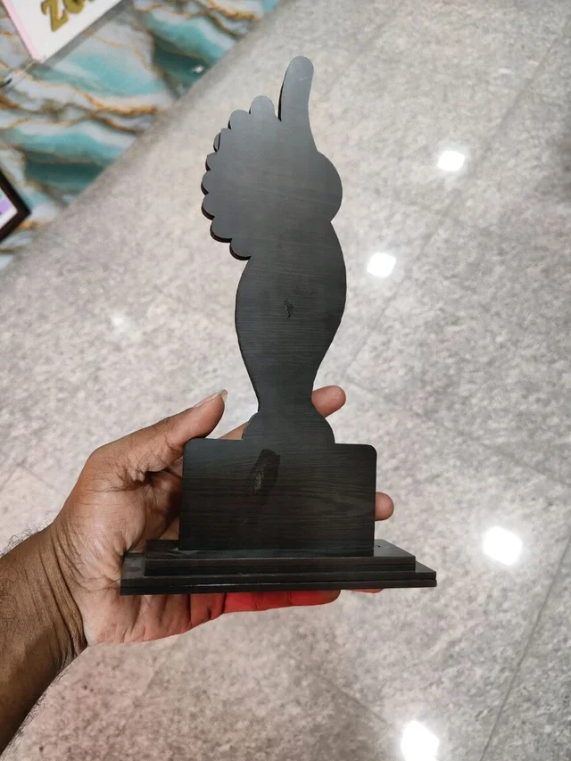 MDF Trophy - Dual Tone MDF Wood with Custom Print - MAZTROPHY012 (4x11" Inch approx size) - Blank Material