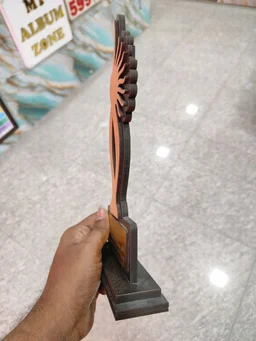 MDF Trophy - Dual Tone MDF Wood with Custom Print - MAZTROPHY012 (4x11" Inch approx size) - Blank Material