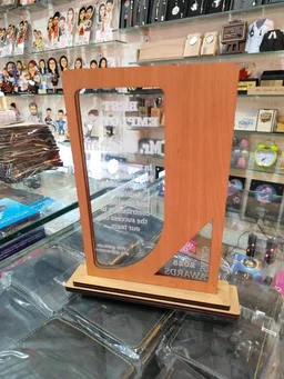 MDF Trophy - MDF Wood with Clear Acrylic Engraving - MAZTROPHY011 (7x11" Inch approx size) - Blank Material