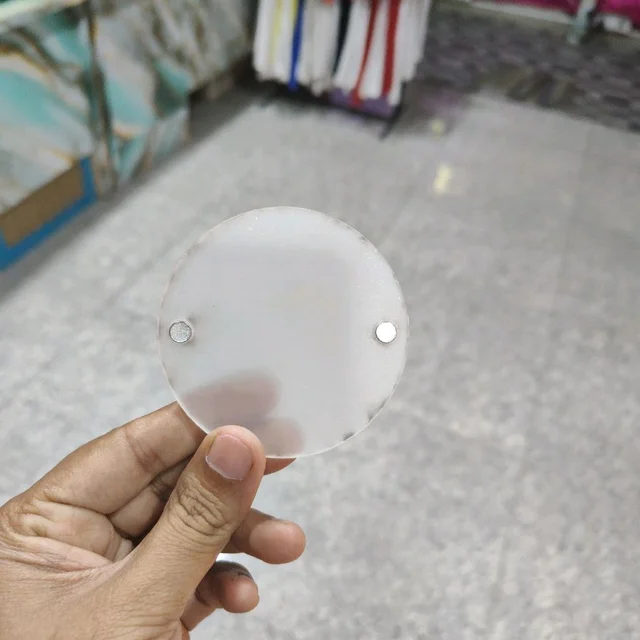 7x7 cms Round Shape - Clear Acrylic Fridge Magnet (3 mm Thick with 6x2 mm Magnets)