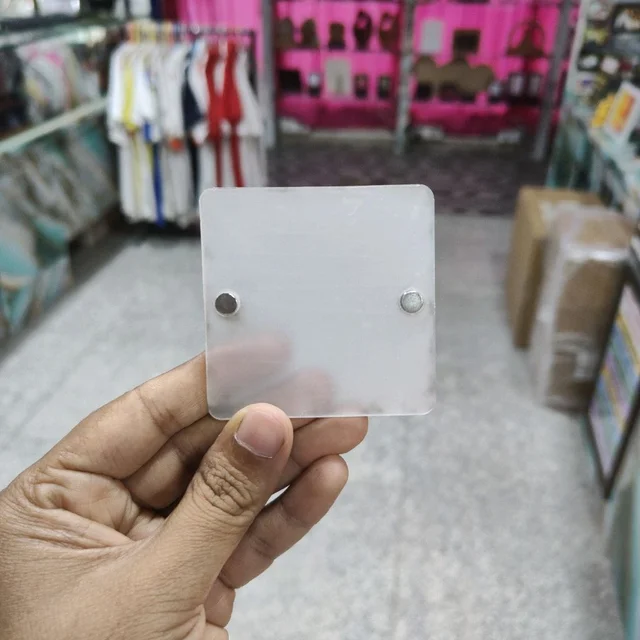 6x6 cms Square Shape - Clear Acrylic Fridge Magnet (3mm Thick with 6x2 mm Magnets)