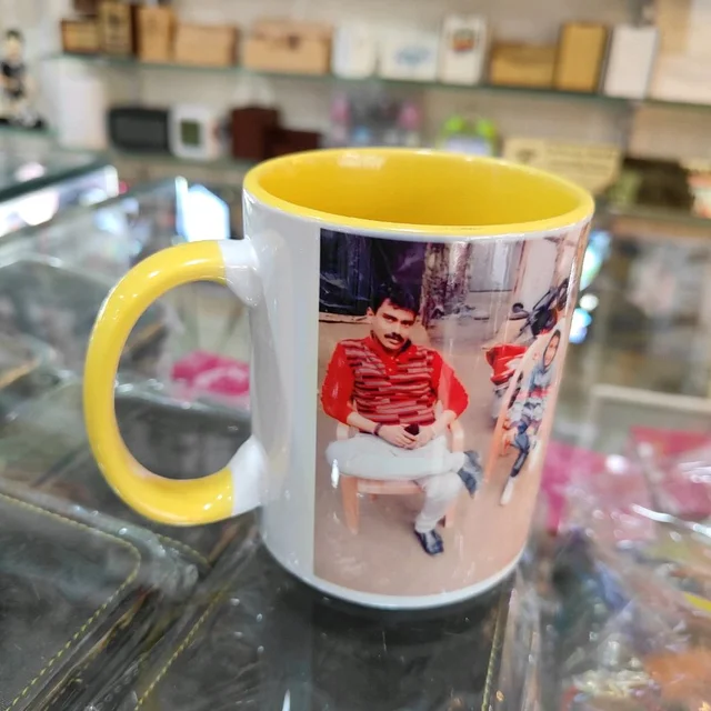 3 Tone Inner and Handle Color Mugs - Yellow