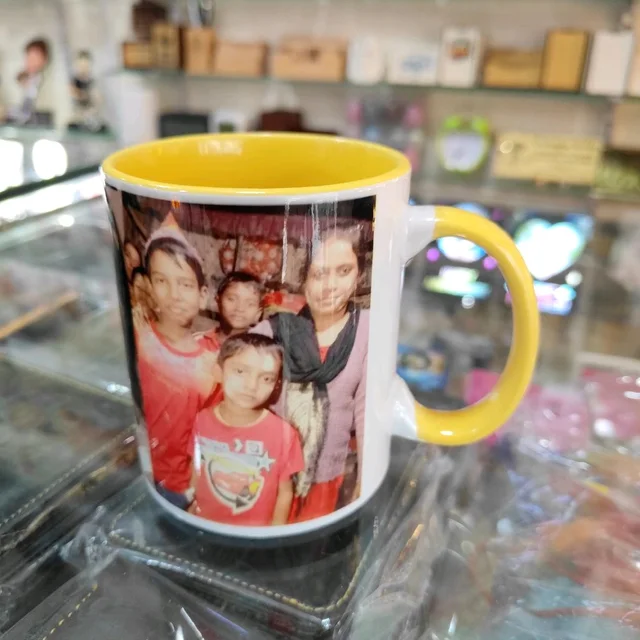 3 Tone Inner and Handle Color Mugs - Yellow - Blank Material